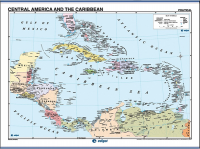 Central America Physical and Political Map